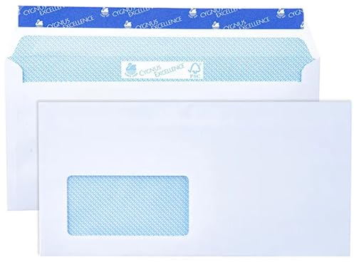 MADE IN GERMANY 25 Cygnus Briefumschläge DIN C6/5 haftklebend mit Fenster - Umschläge aus 100 g/m² Kraftpapier - DIN C6/5 (DIN Lang plus) Umschlag in hochweiß für Briefe, Geschäftspost usw.