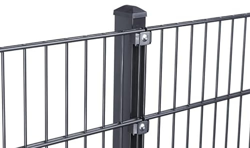 Doppelstabmattenzaun Set 868 Anthrazit| Stabmattenzaun | Mit VA Klemmhalter | Gartenzaun | Komplett Set | 103 cm-10