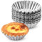 Fahibin 30pcs mini moldes de acero inoxidable, Molde de Tarta de Huevo de Aluminio, Moldes Mini Tartaletas, para pasteles,budines, muffins