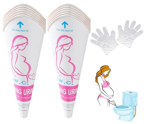 12 Pezzi Orinatoio Portatile Donna,Imbuto per Pipi in Pied,Cono per Pipi,Con Guanti,Per Donne in Viaggio E Campeggio,Escursioni,Attività All'aria Aperta