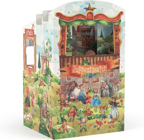 FOLDZILLA teatro delle Marionette 0,75 x 0,70 x 1,25 m teatri di Cartone - teatrino dei burattini - Teatro delle Fiabe
