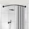 Bastone tenda doccia semicircolare asta a l per tenda doccia senza perforazione Installazione Di Trapano e Non Richiede Staffe A Soffitto Asta Per Doccia in Acciai(Size:A 70-95m x 70-95cm,Color:Nero)