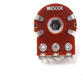 Mn500k Doppelpotentiometer mit Langem Gerändeltem Split Schaft aus Metall | Vollformatig, zum Ersetzen von Lautstärke und Tonreglern, Kompakte Montage, für Gitarre und Bass
