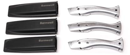 Barnwell Pack of 3 Silver Stingray Carpet Fitters Work Trimming Fixed Knives Knife and Holster NO Blades