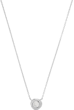 Amor Kette mit Anhänger 925 Sterling Silber Damen Sets, mit Muschelkernperle, 42+3 cm, Weiß, Kommt in Schmuck Geschenk Box, 2038057