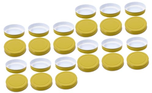 Garneck 24 Pcs Mason Jar Lids Tinplate Lids Mason Jar Covers Rings Mason Jar Pour Spout Jar Lids Replacement Mason Jar Cup Lids Sealing Caps for Bottles Storage Glass Bottle Handicrafts