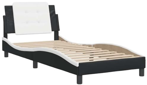 vidaXL Bettgestell ohne Matratze Zadar Schwarz und Weiß 90x200 cm