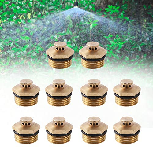 10 piezas de atomizador ajustable 360 grados boquilla de pulverización rosca exterior sistema de riego grifos de latón