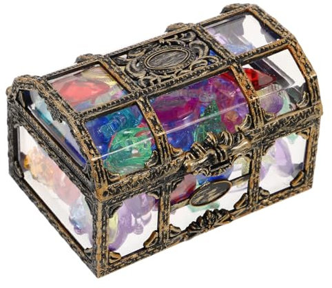 VICASKY Schatzkiste Mit Acryl-edelsteinen Und Juwelen Für Piraten-partys Junge Mädchen-partydekorationen Goodie-bags Und Tischdekorationen Schmuck-spielset Für Schatzsuchspiele