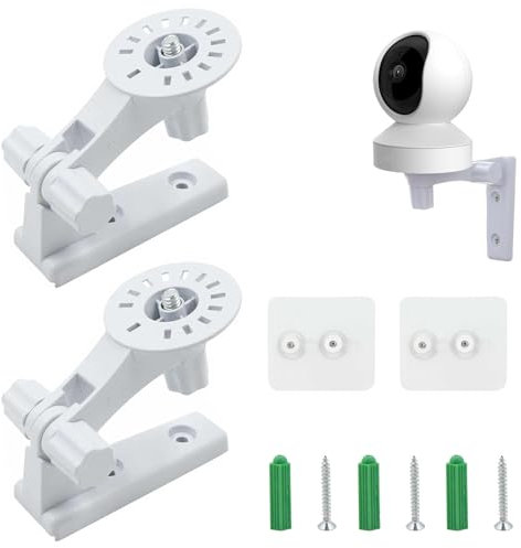 Verstellbare Sicherheitskamera Halterung, 2 Stück Sicherheitskamera Halterung, mit 6MM Schraube, für Bohrerinstallation, Eckkamerahalterung mit Montageplatte, Weiß