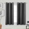 KOUFALL Black Out Curtains 48 Inch Long,Blackout Short Window Curtains 48 Inch Length for Bedroom Bathroom 2 Panels Set,Dark Grey