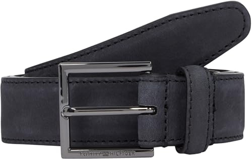 Tommy Hilfiger Herren Gürtel Hudson Nubuck 3,0 cm Ledergürtel, Schwarz (Black), 90 cm