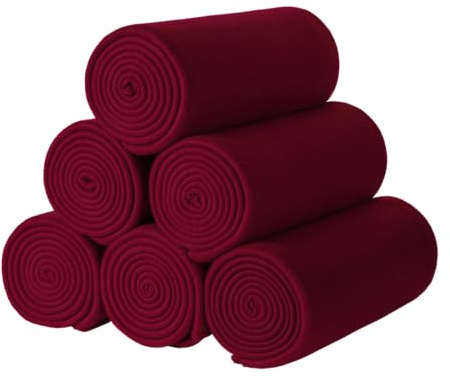 CAI TENG 6er Set Polar-Fleecedecke Tagesdecke 125 X 150 cm Kuscheldecke Oeko Tex Warm und Weich Reisedecke für Couch Burgund