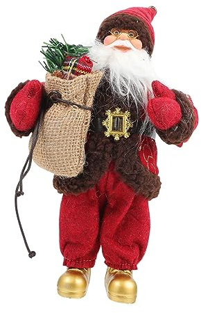 HEMOTON Weihnachtspuppe Weihnachtsmann-Figur Stehende Weihnachtsmann-Puppen Weihnachtliche Stehende Weihnachtsmannfigur Tischplatte Weihnachtsverzierung Tisch Weihnachtsmann Stoff