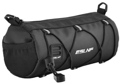 Zhufas Borsa da Manubrio per Bicicletta, Borsa Manubrio Bici 2,4 L Impermeabile con Tracolla, un accessorio da ciclismo Professionale per Bici da Strada, da Città e Mountain Bike(Nero)