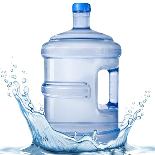 Wasserbehälter BPA-freier dicker Kunststoff 5-l-Wasserflasche mit Schraubenverschlüssen und eingebauter Griff wiederverwendbarer Wasserspender Flasche Tragbarer 5-l-Wasserkrug für Wasserspender Camp
