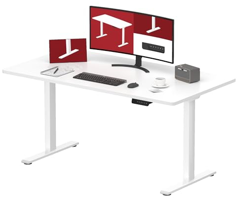 SANODESK Höhenverstellbarer Schreibtisch 140 * 80CM Vollständige 25MM-Tischplatte Schreibtisch mit 2 starken Motoren und 4 Memory-Steuerung weiß