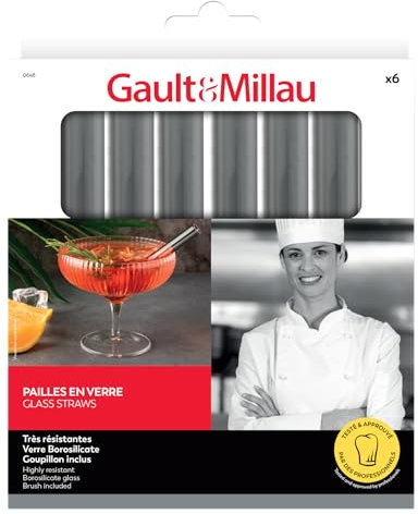 GAULT&MILLAU - Pailles en Verre x6 - Élégantes et réutilisables - Parfaites pour toutes vos boissons - Lot de 6