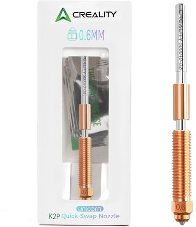Creality Offizielle K2 Plus/ K2 Düse 0.6mm, Schnellwechsel Düse aus Kupferlegierung und Gehärtetem Stahl für 3D-Drucker K2 Plus, K2, Creality Hi Combo Düse