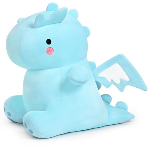 SNOWOLF 25cm Nette Dinosaurier Plüsch Spielzeug Weiche Plüsch Figur Spielzeug, Dino gefüllte Tier Puppen, Plüsch Kissen für Geburtstagsgeschenke für Kinder Mädchen Jungen, blau