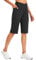 baleaf Damen Bermuda Shorts Capri Yogahose mit Taschen Weite Bein Straighthose Hohe Taille Loose Lounge Activewear Hosen Casual Sommer Schwarz L