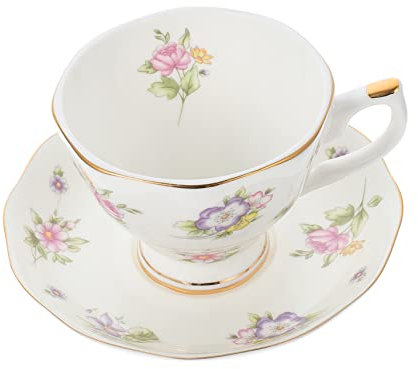OFFSCH Set Di 1 Tazza Da Caffè in Porcellana Con Piattino E Tazze in Ceramica in Stile Europeo Elegante Per Luso Quotidiano