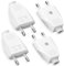 4 Pièces Fiche Européenne Plate, Prise Electrique Male 250V 2.5A, Fiches Plates, Fiche d'alimentation plate, Fiche Euro Schuko Fiche D'alimentation Domestique Décorative à Encastrer ou à Remplacer, po