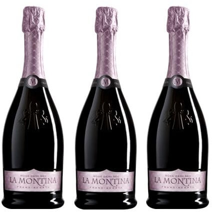 3x 0,75l - La Montina - Rosé - demi-sec - Franciacorta D.O.C.G. - Italien - Rosé-Schaumwein