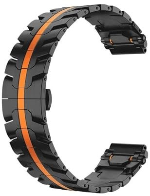 KAPPDE Banda di orologi in acciaio inossidabile da 20 mm 22mm per Samsung Galaxy Watch 7/6/5/4/3 40mm 44mm S3 Active2 per Huawei Watch GT5 GT4 GT3 GT2E(Black orange,22MM)