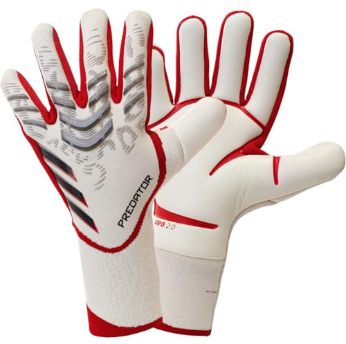 HISTARSTORE5 Guanti da portiere da calcio, guanti da allenamento con presa forte, antiscivolo e traspiranti, per adulti e bambini, bianchi, taglia 8
