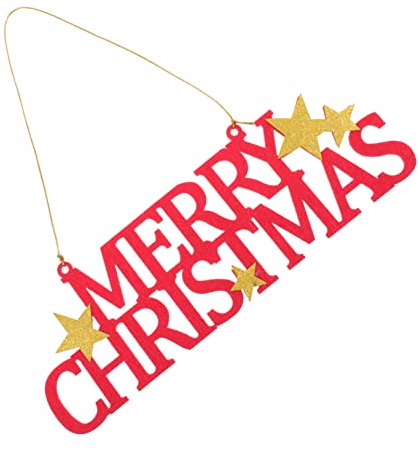 HOLIDYOYO 1pieza Adorno De Puerta De Navidad De Fieltro Frase Merry Christmas para Decoración El para Entrada y Ventanas