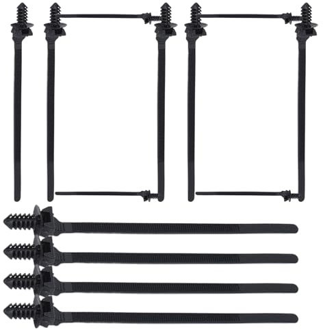 Clips de faisceau de câbles – Attaches zippées, kit de fixation, organisateur de cordons | 100 clips de câble automobiles réutilisables avec mécanisme de verrouillage pour installations électriques