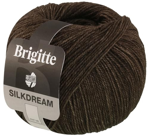 LANA GROSSA Brigitte Silkdream | Zartes, klassisch gezwirntes Garn aus Maulbeerseide | Handstrickgarn aus 60% Schurwolle, 30% Seide & 10% Mohair | 50g Wolle zum Stricken & Häkeln | 270m Garn FB 3