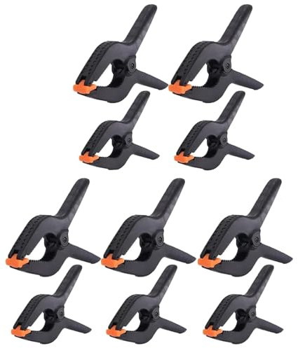 10 Pcs Spring Clamps, Clamps Quick Grip, 2 Sizes Market Stall Clips, Duty Plastic Spring Clips Clampsfor Crafts, for Woodwork, Pool Cover, Market Stall and Outdoor Use(5 * 3inch+5 * 2inch)