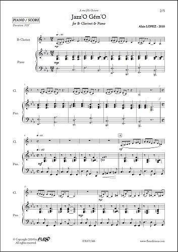 KLASSICHE NOTEN NOTEN - Jazz'O Gém'O - A. LOPEZ - Clarinet & Piano