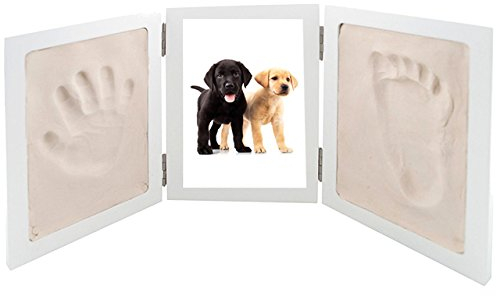 alles-meine.de GmbH 3-D Bastelset Pfotenabdruck z.B. für Katze und Hunde Rahmen Gips Abdruck Tier Tiere Gipsformen