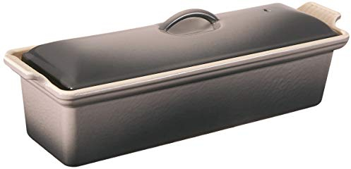 Le Creuset Pastetenform mit Presse aus Steinzeug, 32 cm, 1,8 Liter, Flint, 25024324442260