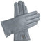 Downholme Klassische Lederhandschuhe mit Innenfutter aus Kaschmir für Damen (Grau, S)