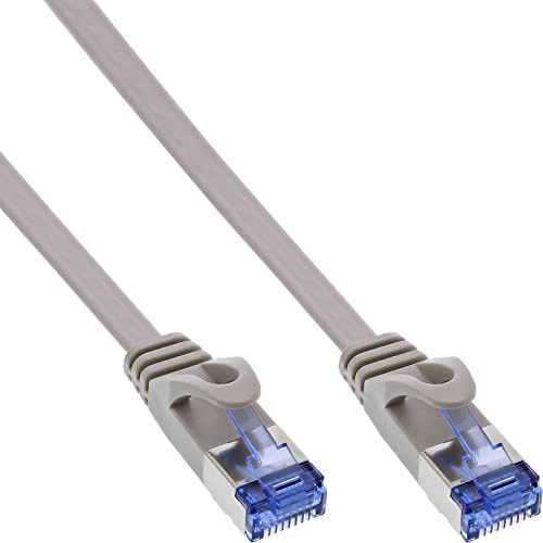 InLine 71802 Patchkabel flach, U/FTP, Cat.6A, grau, 2m