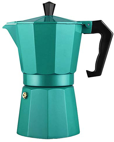 KUANDARMX Operación Simple Cafetera Italiana Moka Cafeteras Espresso Induccion 6 Tazas, Cafetera Italiana de Aluminio, Uso Doméstico y en la Oficina Presente, Green