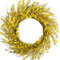Bibelot 18inch Artificial Forsythia Flower Wreath, All Year Around Wreath for Front Door, Wedding Window Home Wall Indoor Front Door Decor (Yellow, 18in)
