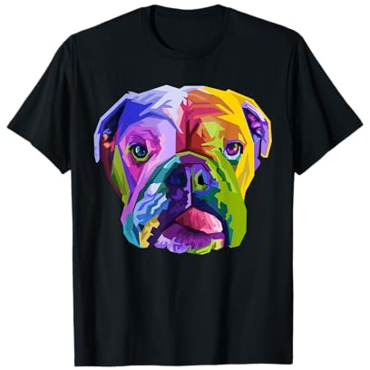 Englische Bulldogge Pop Art Porträt für Hundebesitzer T-Shirt