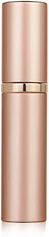 Aurdox Parfümzerstäuber, 5 ml, nachfüllbar, Reisegröße, Parfümflasche, auslaufsicher, Bodenpumpe ohne Trichter, elegante tragbare Größe für Damen und Herren, Roségold