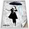 Boikal Collection Banksy Bilder ohne Rahmen Wandbilder XXL Poster Set - XXL Plakat - Regenschirm Mädchen - 1-teilig, 70 x 100 cm