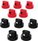 AUPROTEC Spray Head Set Replacement Spray Heads 10 Pieces Spray Caps Kit 5x Spot Spray Head Black/White + 5x Fan Spray Head Red/Black