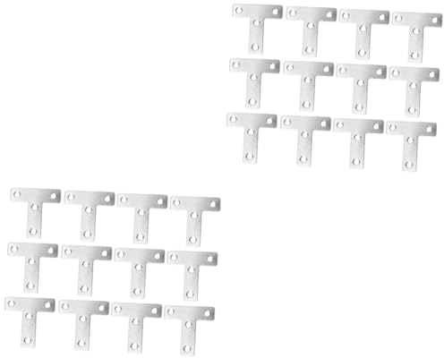 UKCOCO 40 Piezas Pieza De Conexión Fija Ángulo Recto Estante De Esquina Fijaciones Soportes De Metal Placa De Soporte De Metal Accesorios De Escritorio Gadgets En Forma De T Soporte De