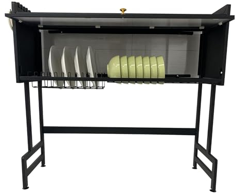 Hztyyier Escurridor de Metal de 2 Niveles para Platos con Estante de Cocina sobre el Fregadero para Utensilios y Ollas (S)