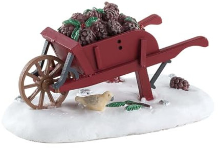 Magie di Natale Personaggi per villaggio di Natale Carriola in poliresina