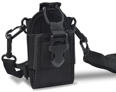 UAYESOK Small Radio Holder for Belt Walkie Talkie Pouch Holster Security Tactical Carrying Case with Shoulder Strap for Baofeng UV-5R 888S Motorola Talkabout TLKR Midland Kenwood Two Way Radio
