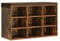 WOLTU Schuhbank Vintage braun, Schuhregal mit Sitzbank 9 Fächern, Garderobenbank für Schuhaufbewahrung, für Eingangsbereich Flur, aus Holzwerkstoff mit Furnier, 76,8x30x48,5 cm